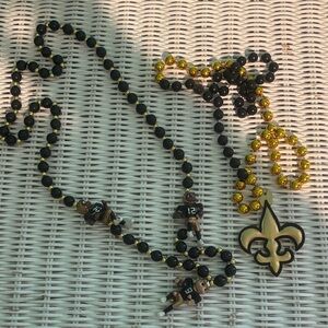 Unique Saints Football Mardi Gras Bead and Fleur-de-lis New Orleans Holiday